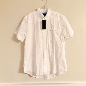 Tommy Hilfiger Men's Size M White Short Sleeve Casual Shirt Button Down NWT